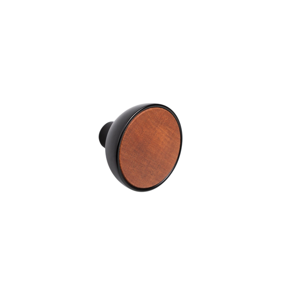 Momo Handles Momo Bol Knob 45mm Matte Black and Sapelli