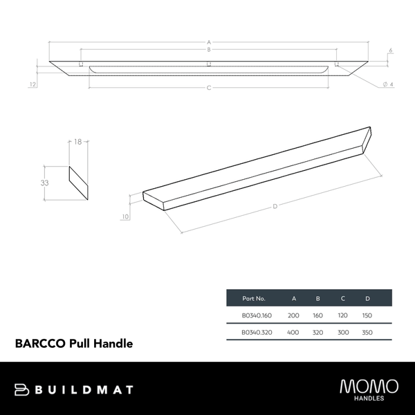 Momo Handles Momo Barcco Timber Pull Handle 320mm Natural Ash