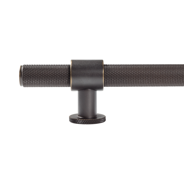 Momo Handles Belgravia Knurled Bar Pull Solid Brass 160mm Dark Bronze