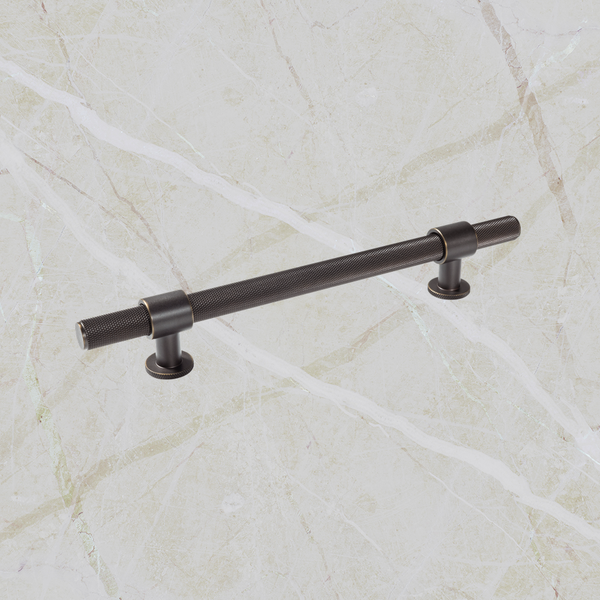 Momo Handles Belgravia Knurled Bar Pull Solid Brass 160mm Dark Bronze