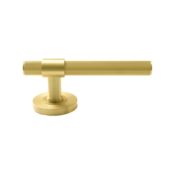 Momo Handles Belgravia Solid Brass Lined Tubular Latch Passage Lever Set Brushed Satin Brass