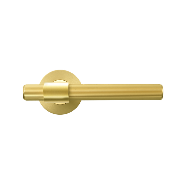 Momo Handles Belgravia Solid Brass Lined Tubular Latch Passage Lever Set Brushed Satin Brass