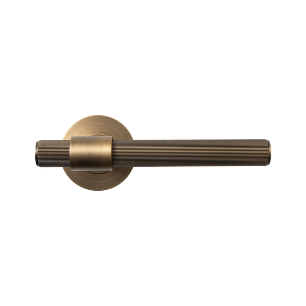 Momo Handles Belgravia Solid Brass Lined Tubular Latch Privacy Lever Set Dark Brushed Brass