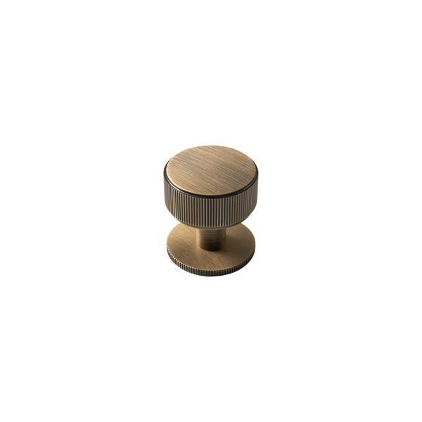 Momo Handles Belgravia Lined Round Knob Solid Brass 35mm Dark Brushed Brass