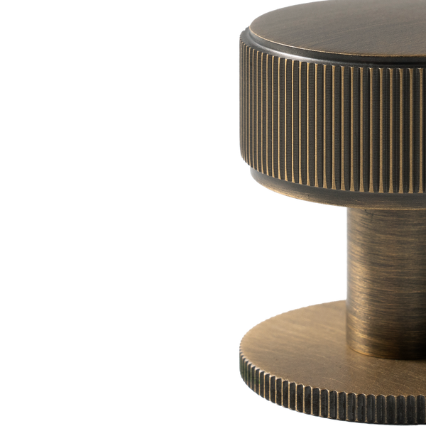 Momo Handles Belgravia Lined Round Knob Solid Brass 35mm Dark Brushed Brass