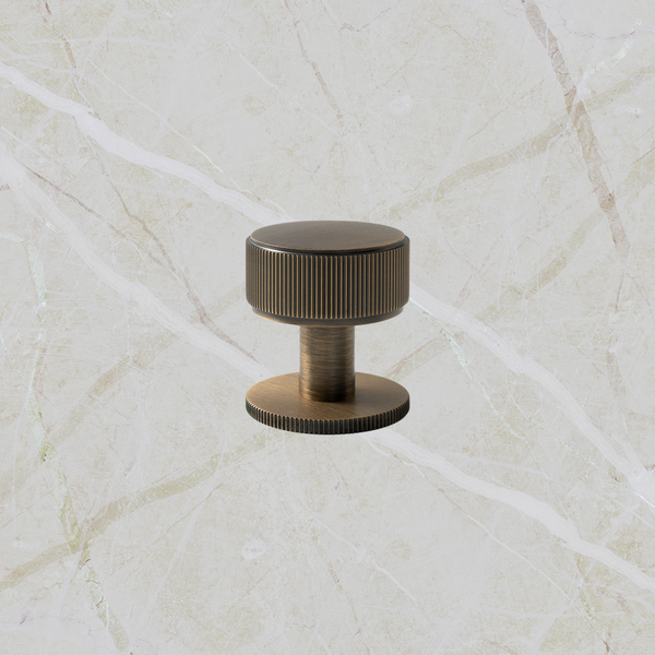 Momo Handles Belgravia Lined Round Knob Solid Brass 35mm Dark Brushed Brass