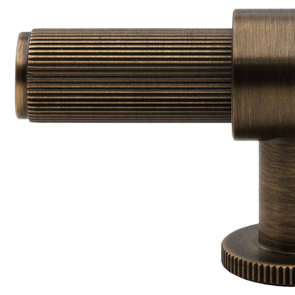 Momo Handles Belgravia Lined T Knob Solid Brass 82mm Dark Brushed Brass