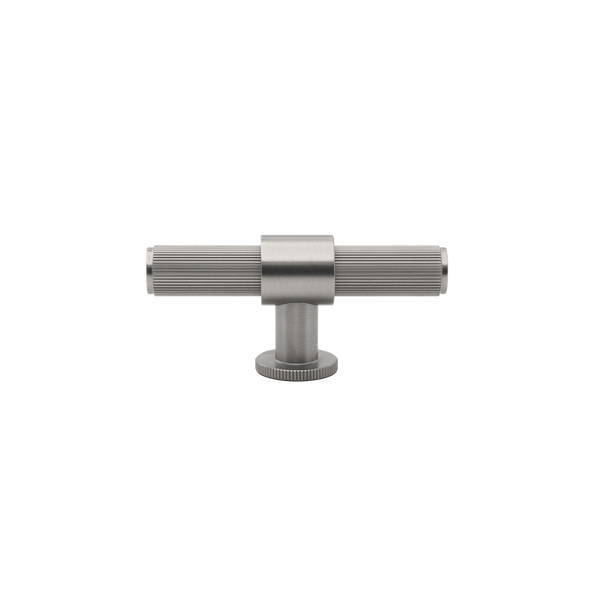 Momo Handles Belgravia Lined T Knob Solid Brass 82mm Dull Brushed Nickel