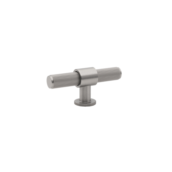 Momo Handles Belgravia Lined T Knob Solid Brass 82mm Dull Brushed Nickel