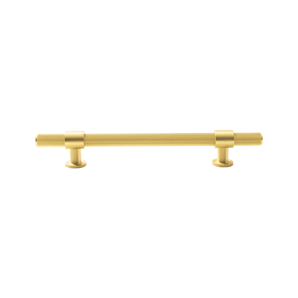 Momo Handles Belgravia Lined Bar Pull Solid Brass 160mm Brushed Satin Brass