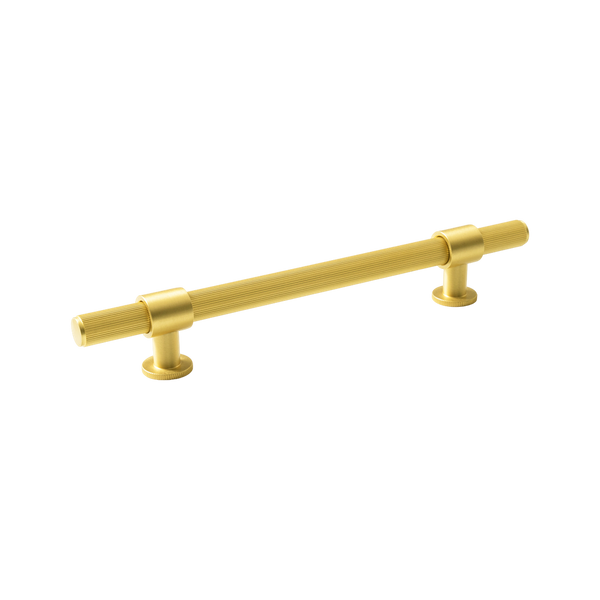 Momo Handles Belgravia Lined Bar Pull Solid Brass 160mm Brushed Satin Brass