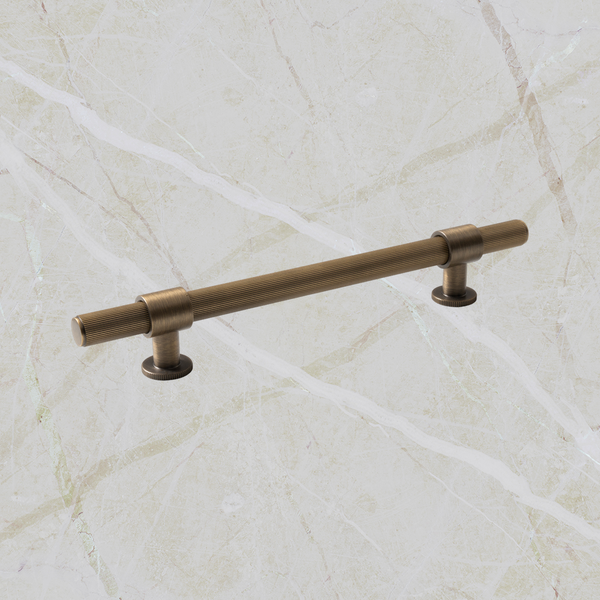 Momo Handles Belgravia Lined Bar Pull Solid Brass 160mm Dark Brushed Brass