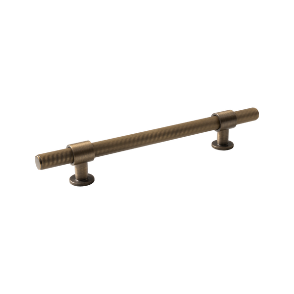 Momo Handles Belgravia Lined Bar Pull Solid Brass 160mm Dark Brushed Brass