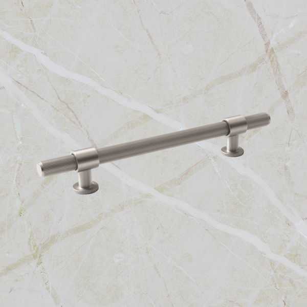 Momo Handles Belgravia Lined Bar Pull Solid Brass 160mm Dull Brushed Nickel