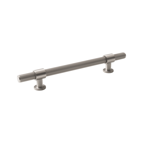 Momo Handles Belgravia Lined Bar Pull Solid Brass 160mm Dull Brushed Nickel