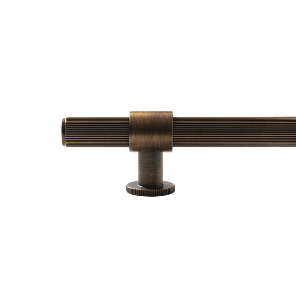 Momo Handles Belgravia Lined Bar Pull Solid Brass 320mm Bronze