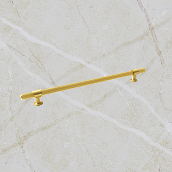 Momo Handles Belgravia Lined Bar Pull Solid Brass 320mm Brushed Satin Brass