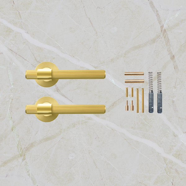 Momo Handles Belgravia Solid Brass Lined Lever Handle Set Brushed Satin Brass