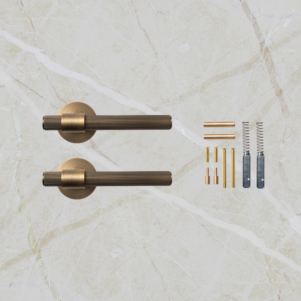 Momo Handles Belgravia Solid Brass Lined Lever Handle Set Dark Brushed Brass