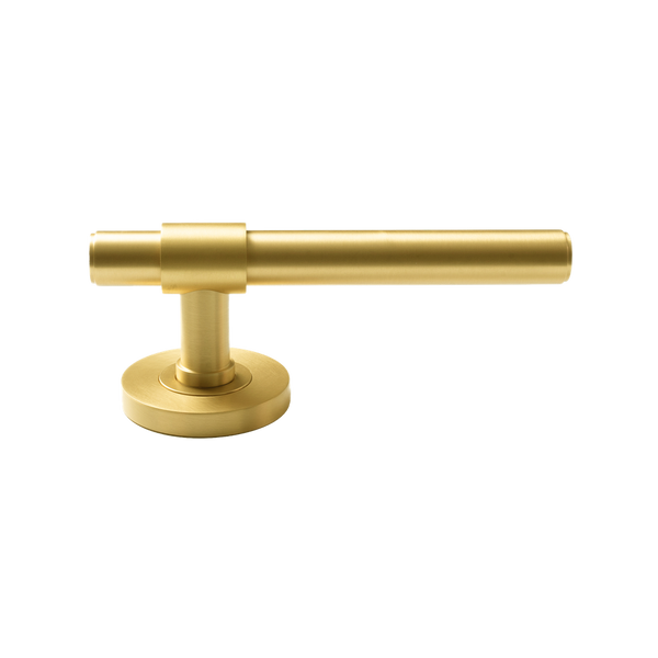 Momo Handles Belgravia Plain Solid Brass Lever Entrance Set Brushed Satin Brass