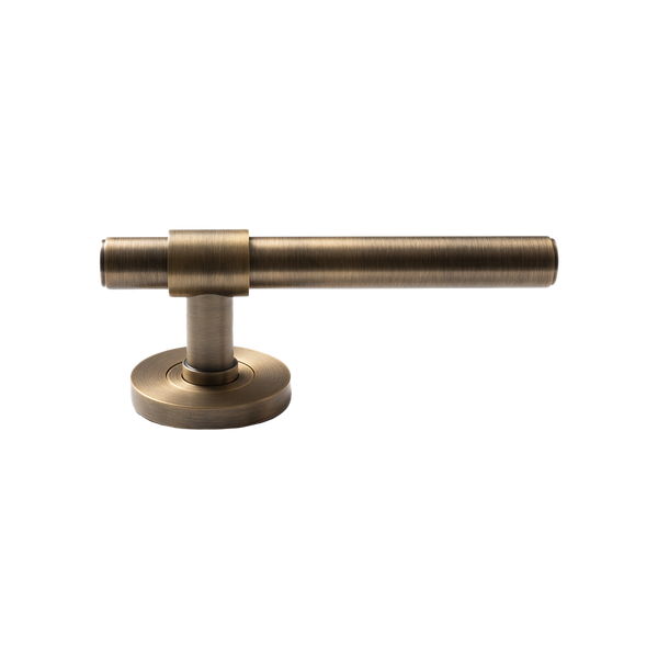 Momo Handles Belgravia Plain Solid Brass Lever Entrance Set Dark Brushed Brass