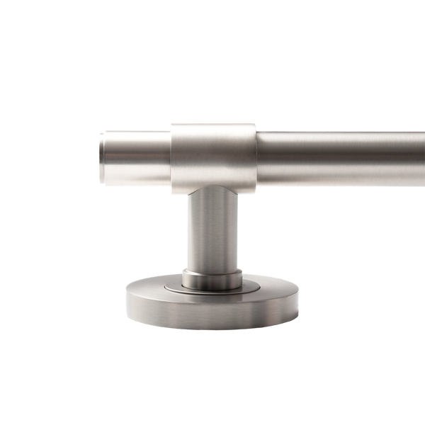 Momo Handles Belgravia Plain Solid Brass Mortice Lock Privacy Lever Set Dull Brushed Nickel