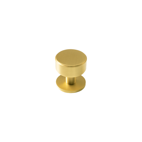 Momo Handles Belgravia Plain Round Knob Solid Brass 35mm Brushed Satin Brass