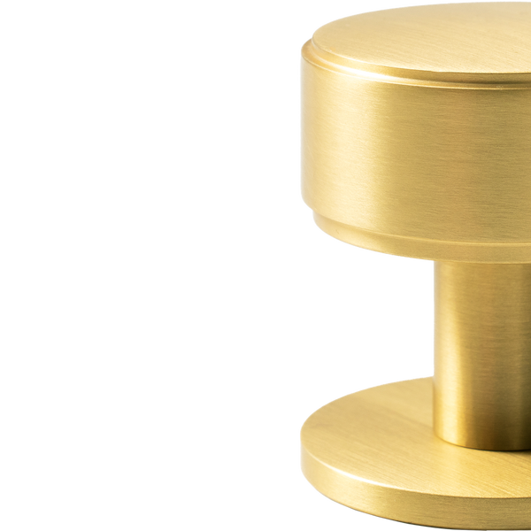 Momo Handles Belgravia Plain Round Knob Solid Brass 35mm Brushed Satin Brass