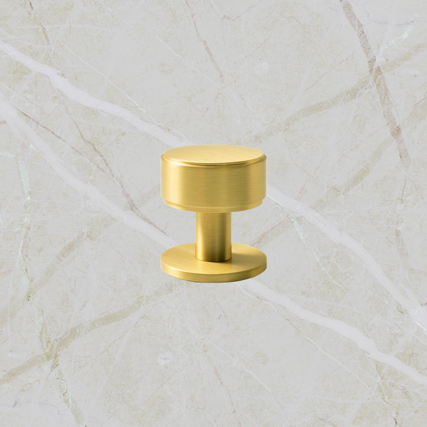 Momo Handles Belgravia Plain Round Knob Solid Brass 35mm Brushed Satin Brass