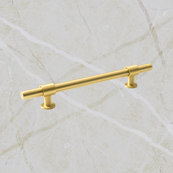 Momo Handles Belgravia Plain Bar Pull Solid Brass 160mm Brushed Satin Brass