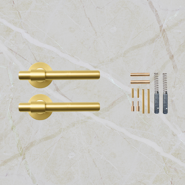 Momo Handles Belgravia Plain Lever Handle Set Brushed Satin Brass