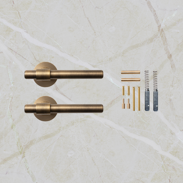 Momo Handles Belgravia Plain Lever Handle Set Dark Brushed Brass
