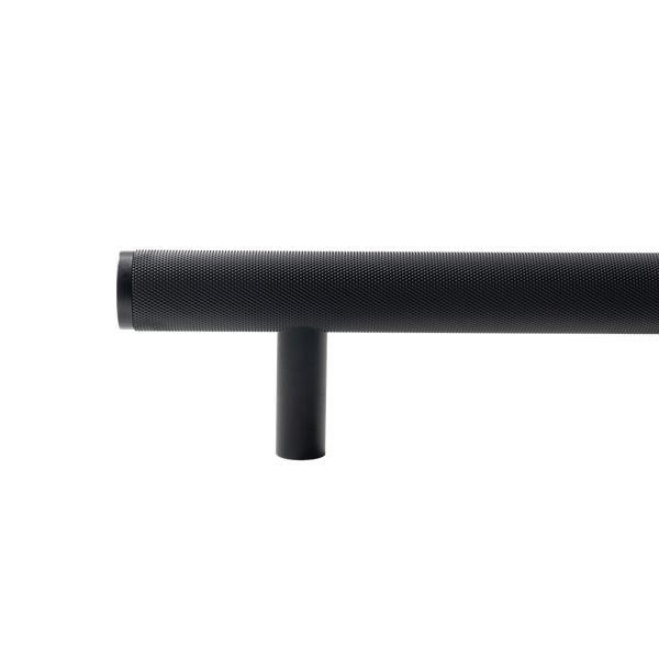 Momo Handles Bellevue Knurled Solid Brass Entrance Pull Handle Matte Black