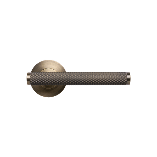 Momo Handles Bellevue Solid Brass Knurled Mortice Lock Passage Lever Set Dark Brushed Brass