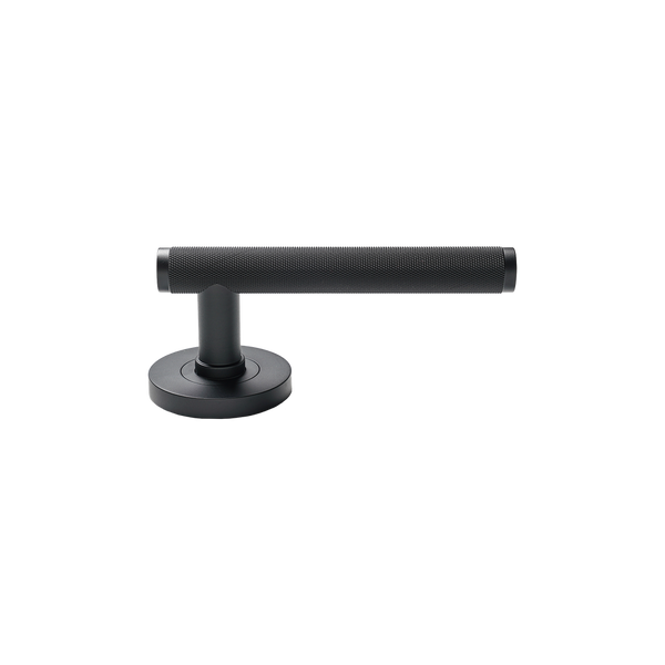 Momo Handles Bellevue Solid Brass Knurled Mortice Lock Passage Lever Set Matte Black