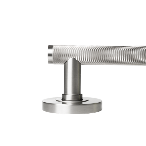 Momo Handles Bellevue Solid Brass Knurled Tubular Latch Passage Lever Set Dull Brushed Nickel