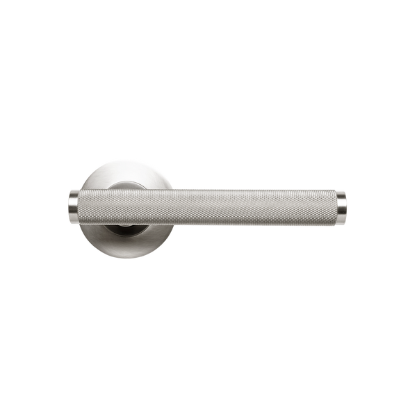Momo Handles Bellevue Solid Brass Knurled Tubular Latch Passage Lever Set Dull Brushed Nickel