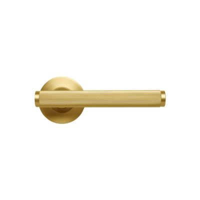 Momo Handles Bellevue Solid Brass Lined Lever Entrance Set Brushed Satin Brass