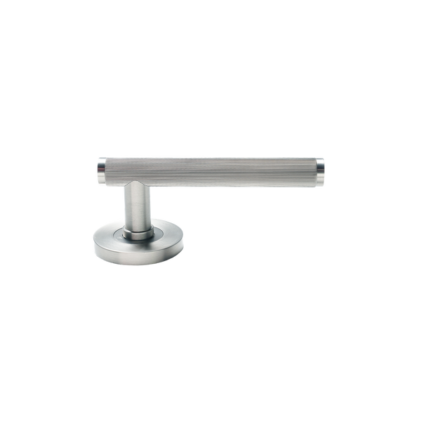 Momo Handles Bellevue Solid Brass Lined Lever Entrance Set Dull Brushed Nickel