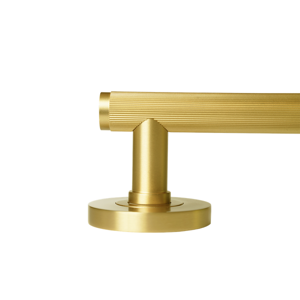 Momo Handles Bellevue Solid Brass Lined Tubular Latch Privacy Lever Set Brushed Satin Brass