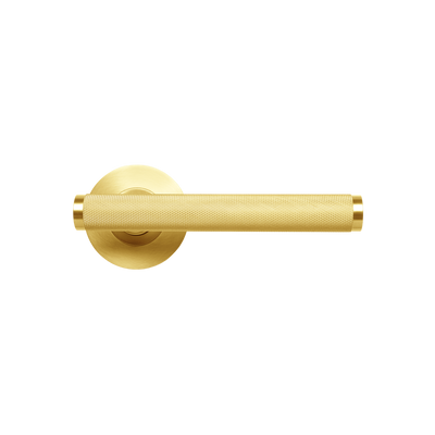 Momo Handles Bellevue Knurled Lever Handle Set Brushed Satin Brass