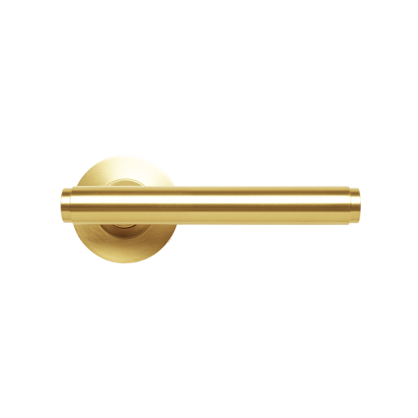 Momo Handles Bellevue Solid Brass Plain Mortice Lock Passage Lever Set Brushed Satin Brass