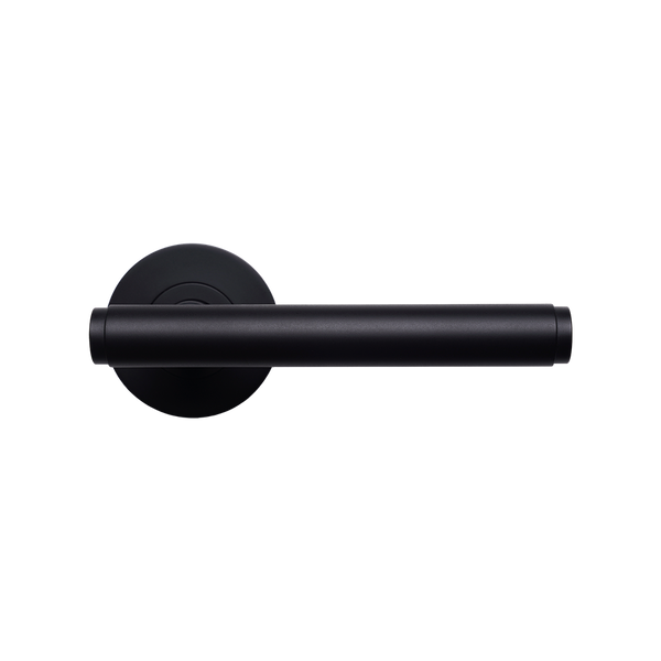 Momo Handles Bellevue Solid Brass Plain Tubular Latch Passage Lever Set Matte Black