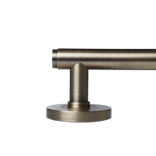 Momo Handles Bellevue Solid Brass Plain Tubular Latch Privacy Lever Set Dark Brushed Brass