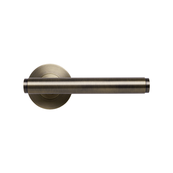 Momo Handles Bellevue Solid Brass Plain Tubular Latch Privacy Lever Set Dark Brushed Brass