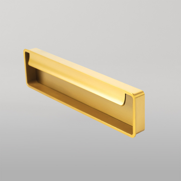 Momo Handles Momo Fold Flush Pull Handle 128mm Brushed Gold