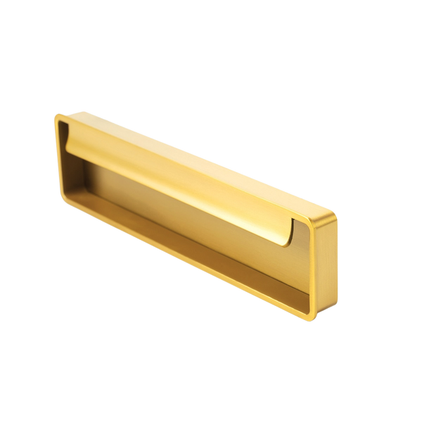 Momo Handles Momo Fold Flush Pull Handle 128mm Brushed Gold