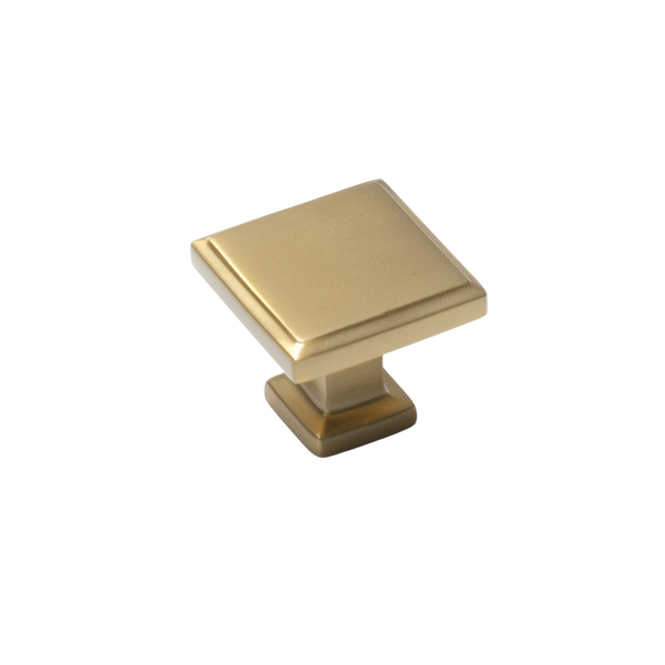 Momo Handles Momo Lucca Square Knob 30mm Brushed Satin Brass