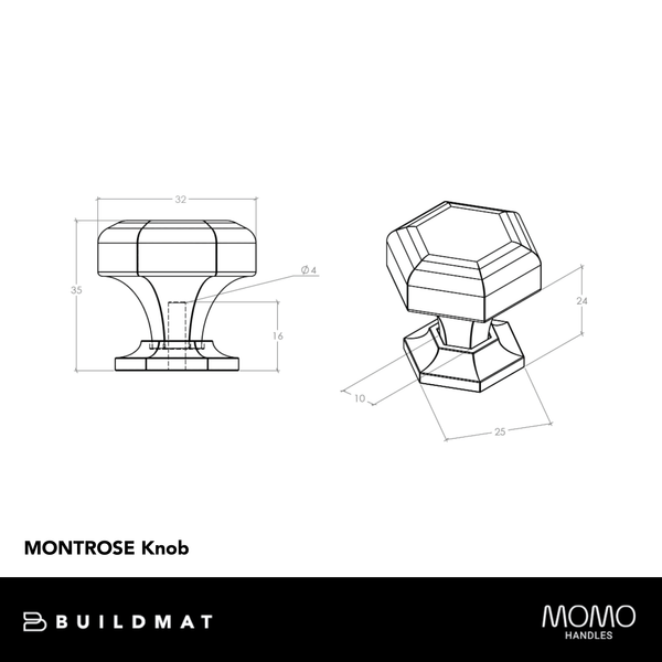 Momo Handles Momo Montrose Knob 32mm Pewter