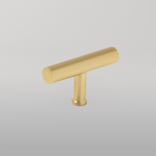 Momo Handles Momo Strano T Knob 60mm Brushed Satin Brass